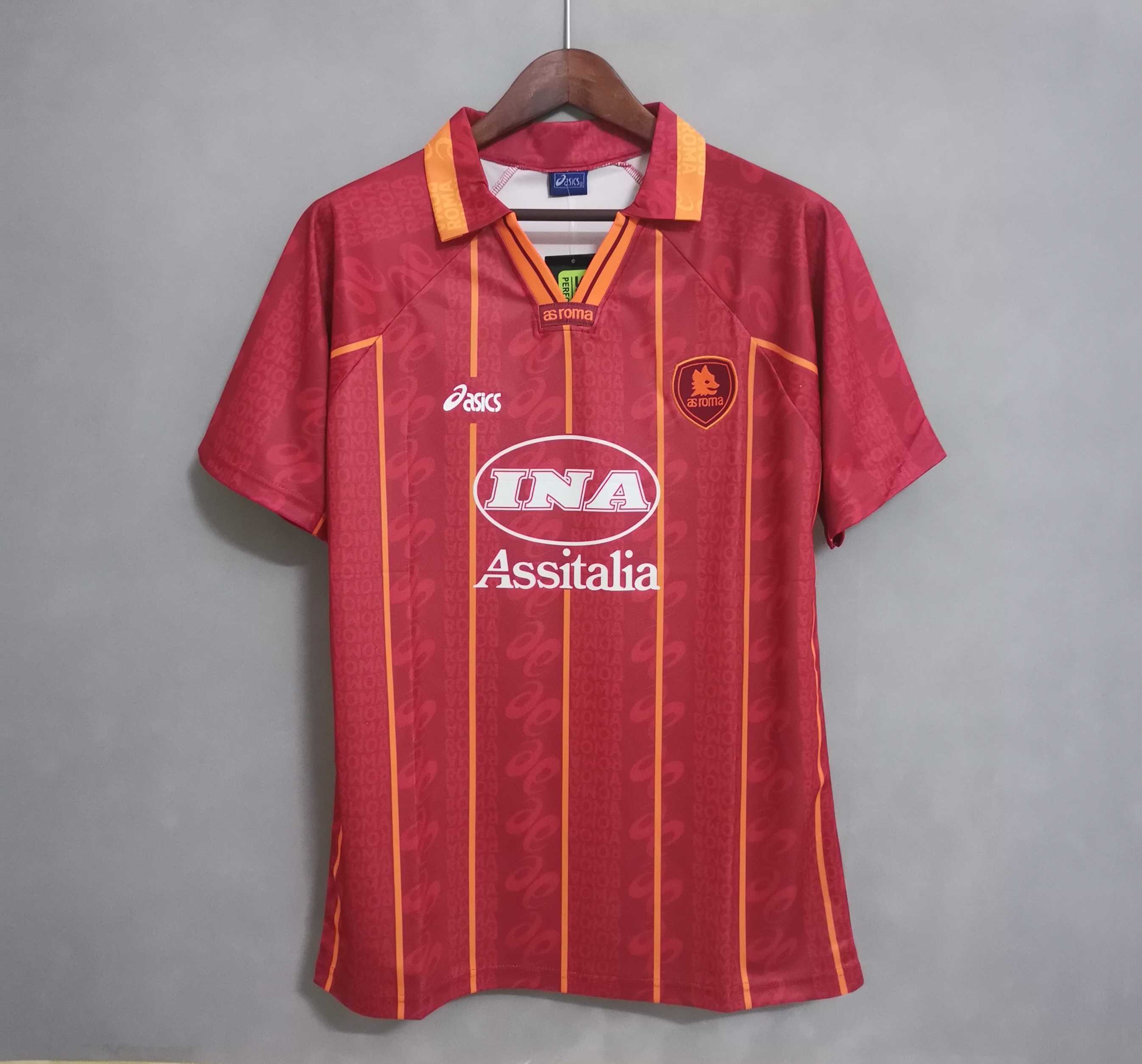 ROMA Retro Soccer Jersey Home Custom Shirt 1996/97 in Red