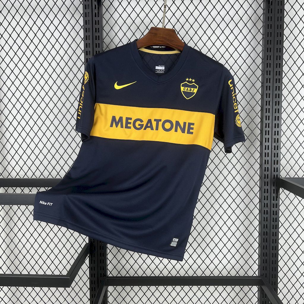 Boca Juniors Retro Soccer Jersey Home Custom Shirt 2007/08 in Blue&Yellow