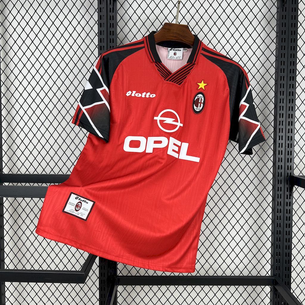 AC Milan Retro Soccer Jersey Away Custom Shirt 1998/99 in Red