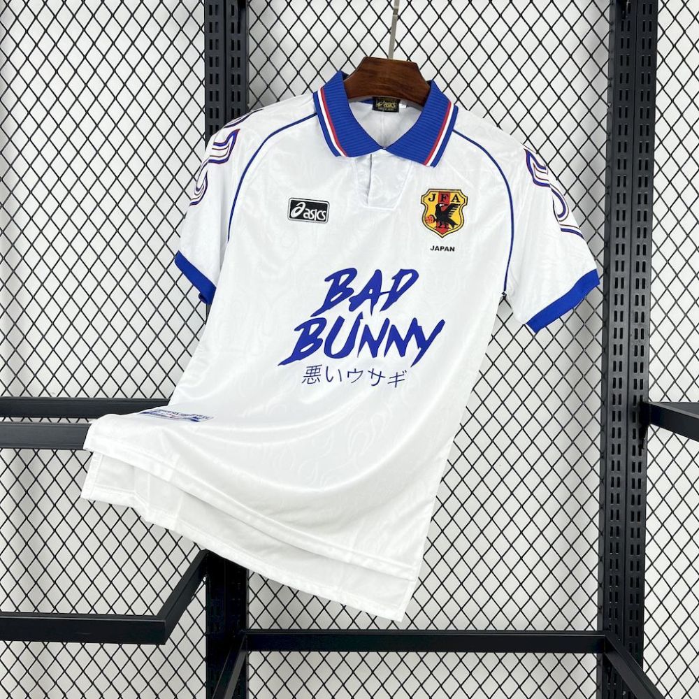 Japan Retro Soccer Jersey  Away x Bad Bunny Custom Shirt 1998-99