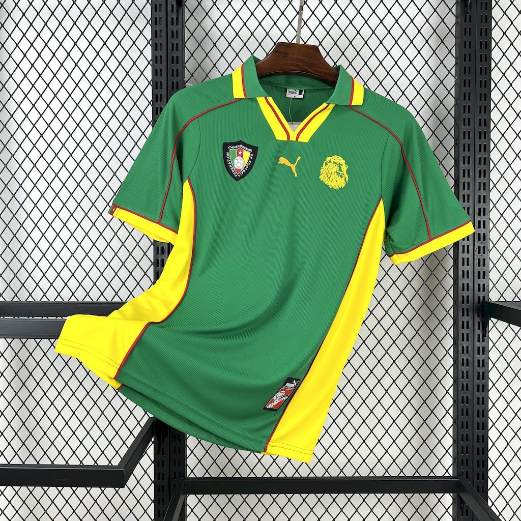Cameroon Retro Soccer Jersey Home Custom Shirt 1998 in Green