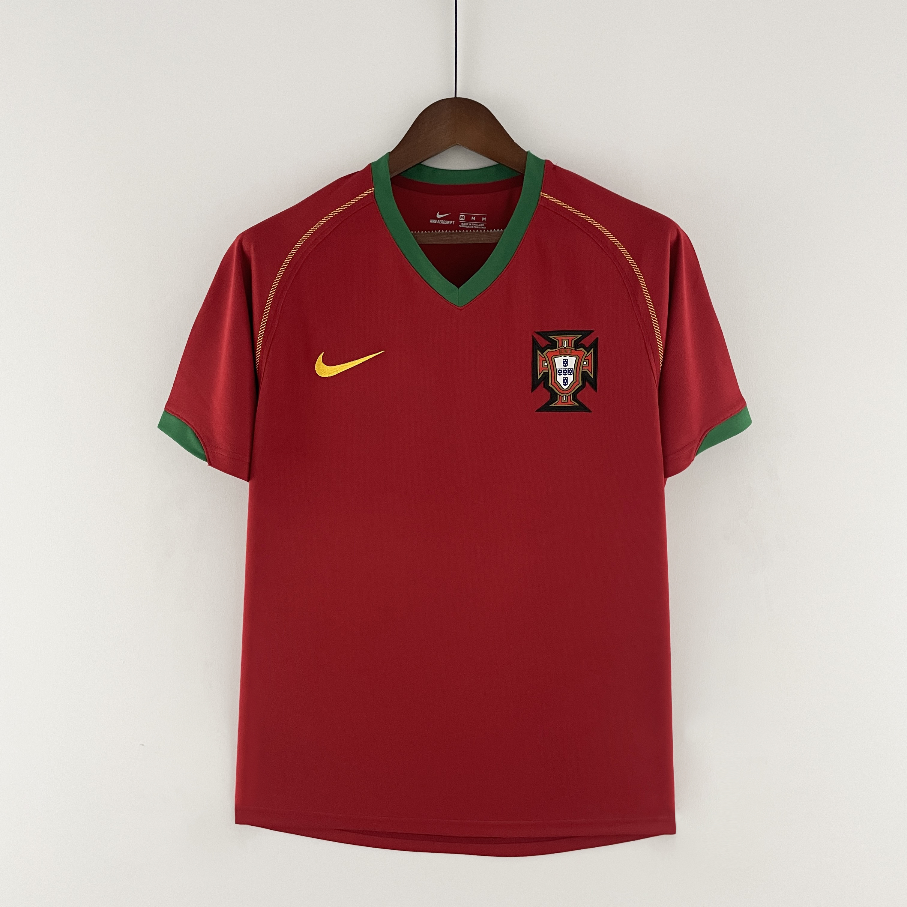 Portugal Retro Soccer Jersey Home Custom Shirt 2006 in Red