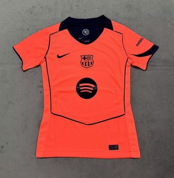 Barcelona Women's Third Away Soccer Jersey Custom Shirt 2025/26 in Orange