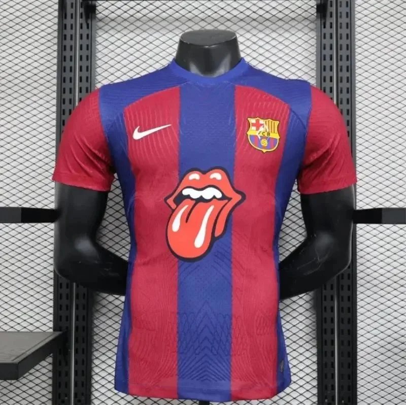 Authentic Soccer Jersey Barcelona X Rolling Stones Edition Shirt 2023/24 in Red&Blue