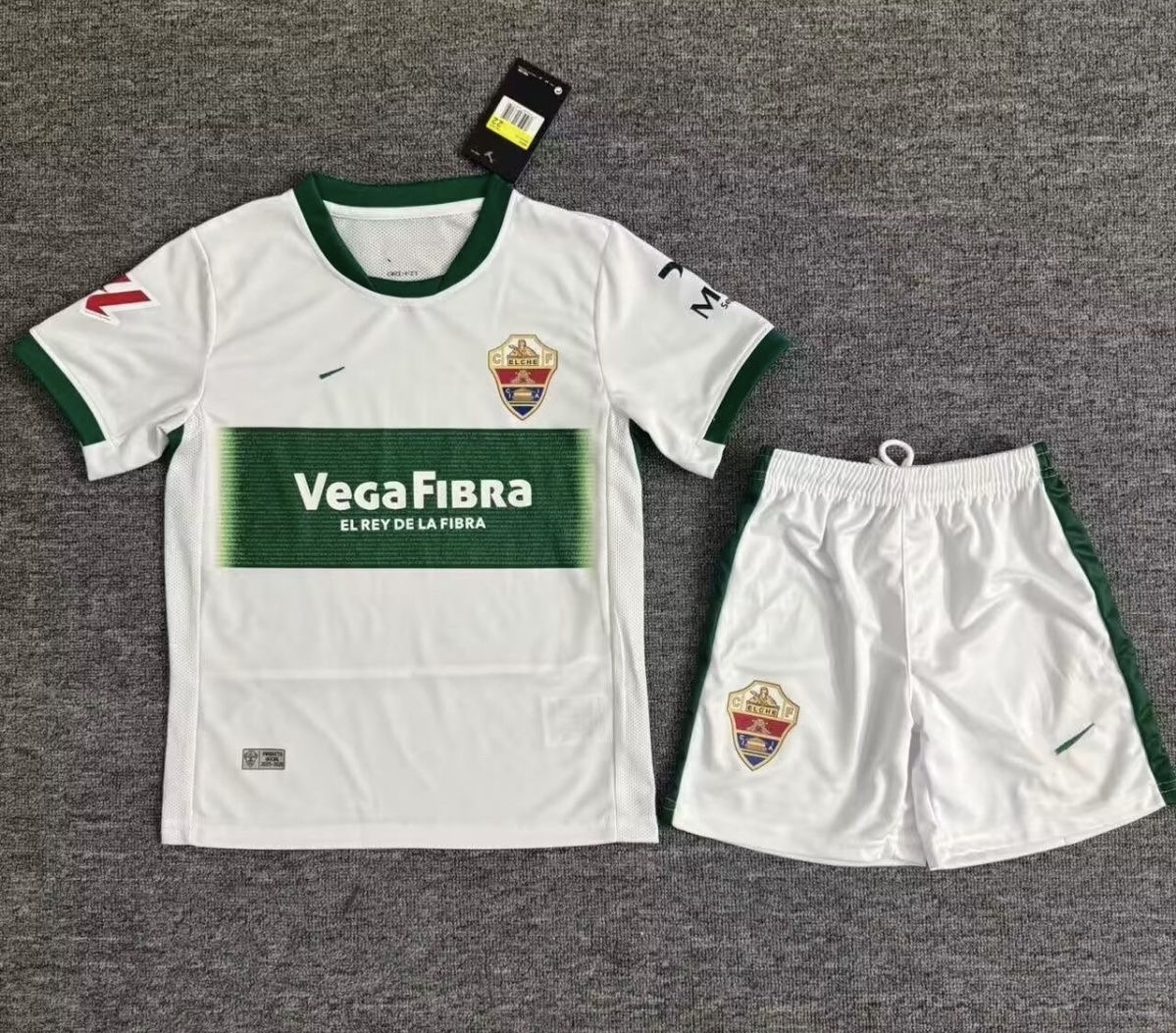 Elche CF Home Kids Kit Jerseys+Shorts 2025/26 in White&Green