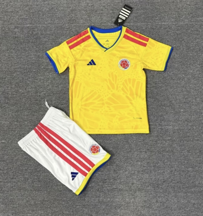 Colombia Soccer Jersey Home Kids Jersey & Shorts Kit 2026 World Cup Edition in Yellow