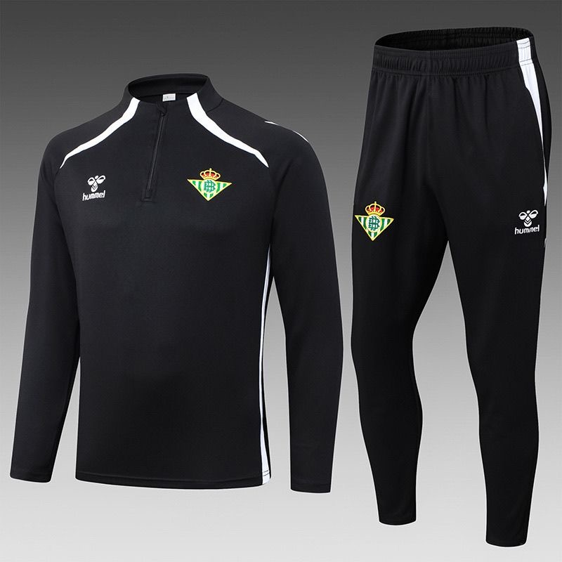 Real Betis Training Kit Sweatshirt & Pants Set Black 2025/26