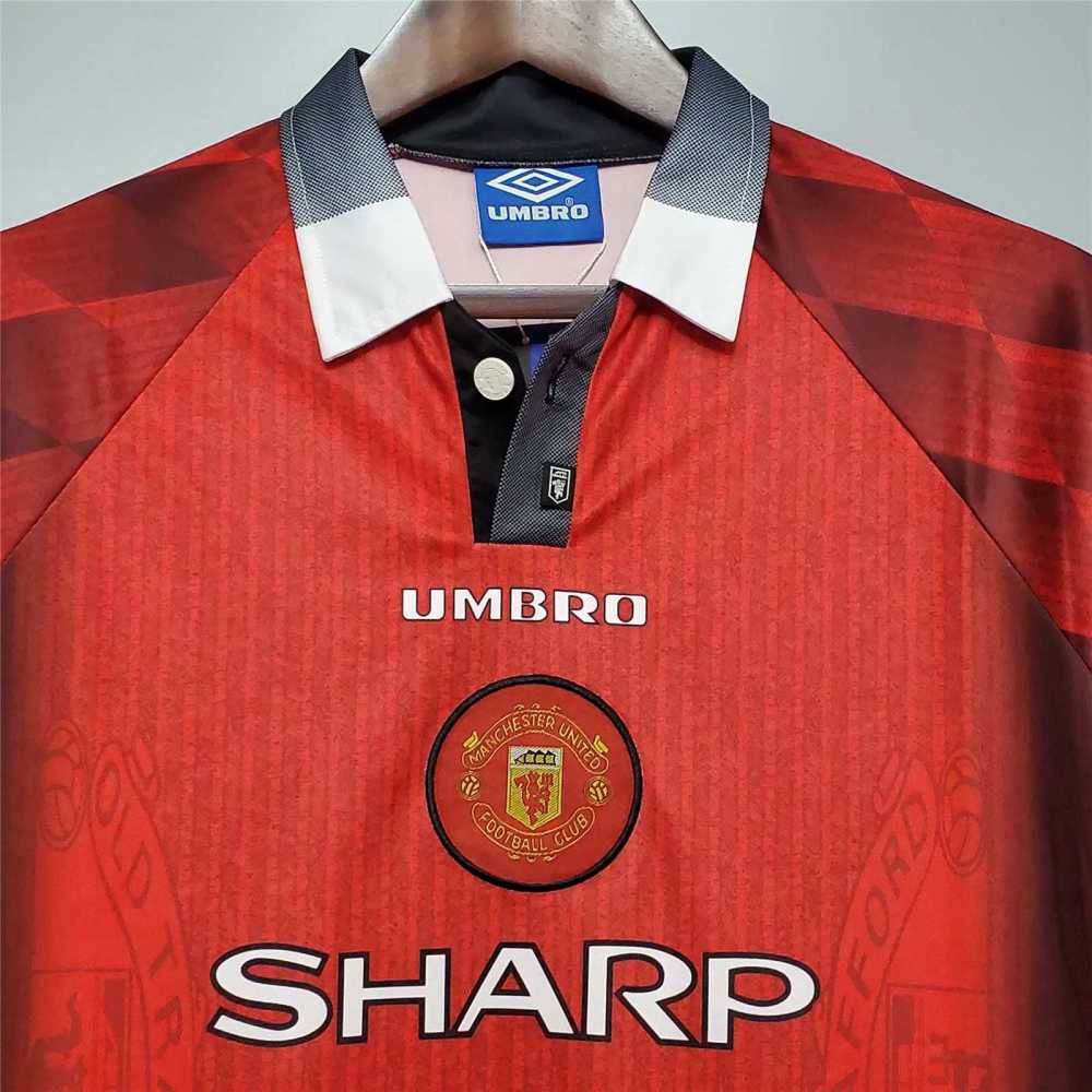 Manchester United Retro Football Jersey Home Long Sleeve Custom Shirt 1996/98