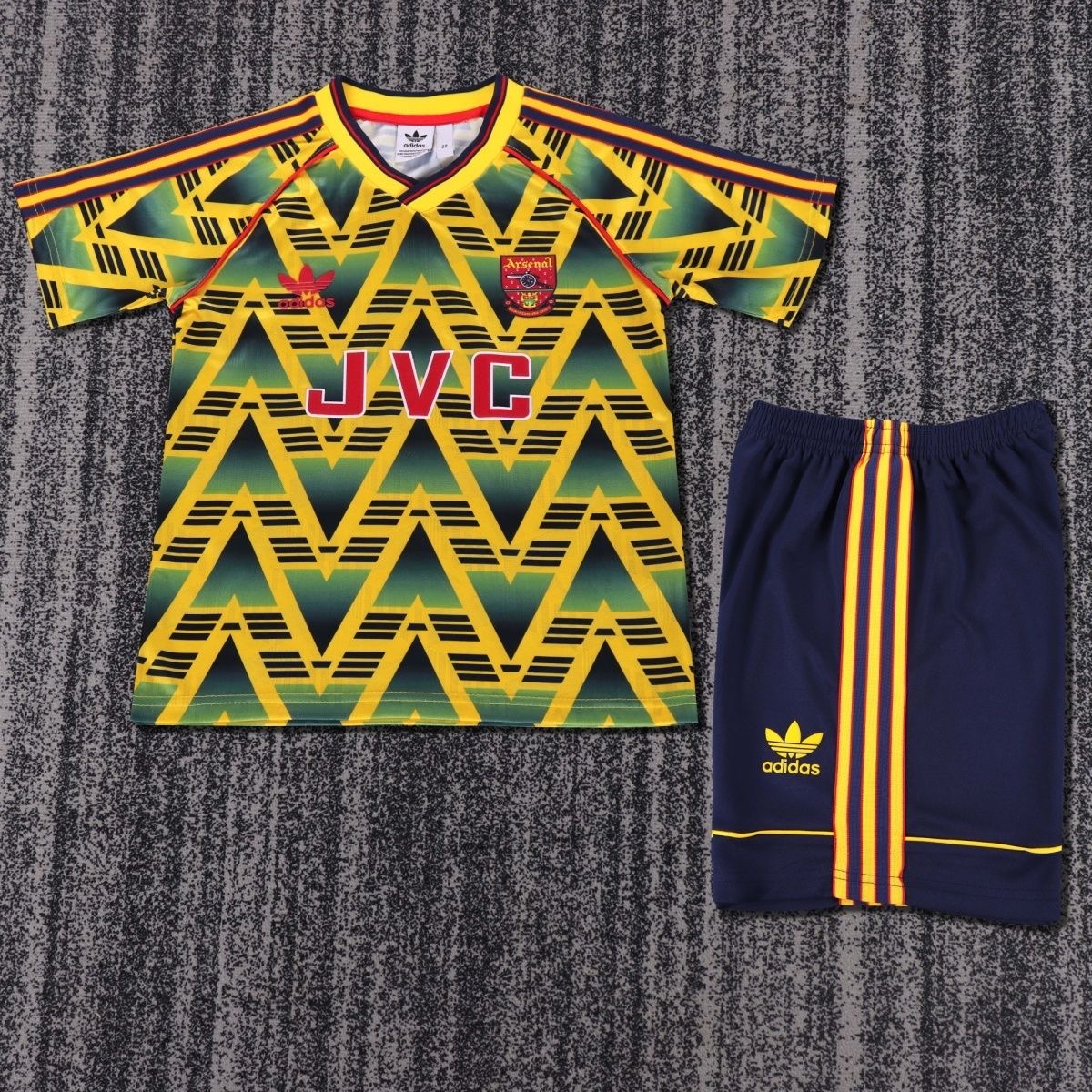Arsenal Soccer Retro Jersey Away Kids Jersey & Shorts Kit 1991-93 in Yellow