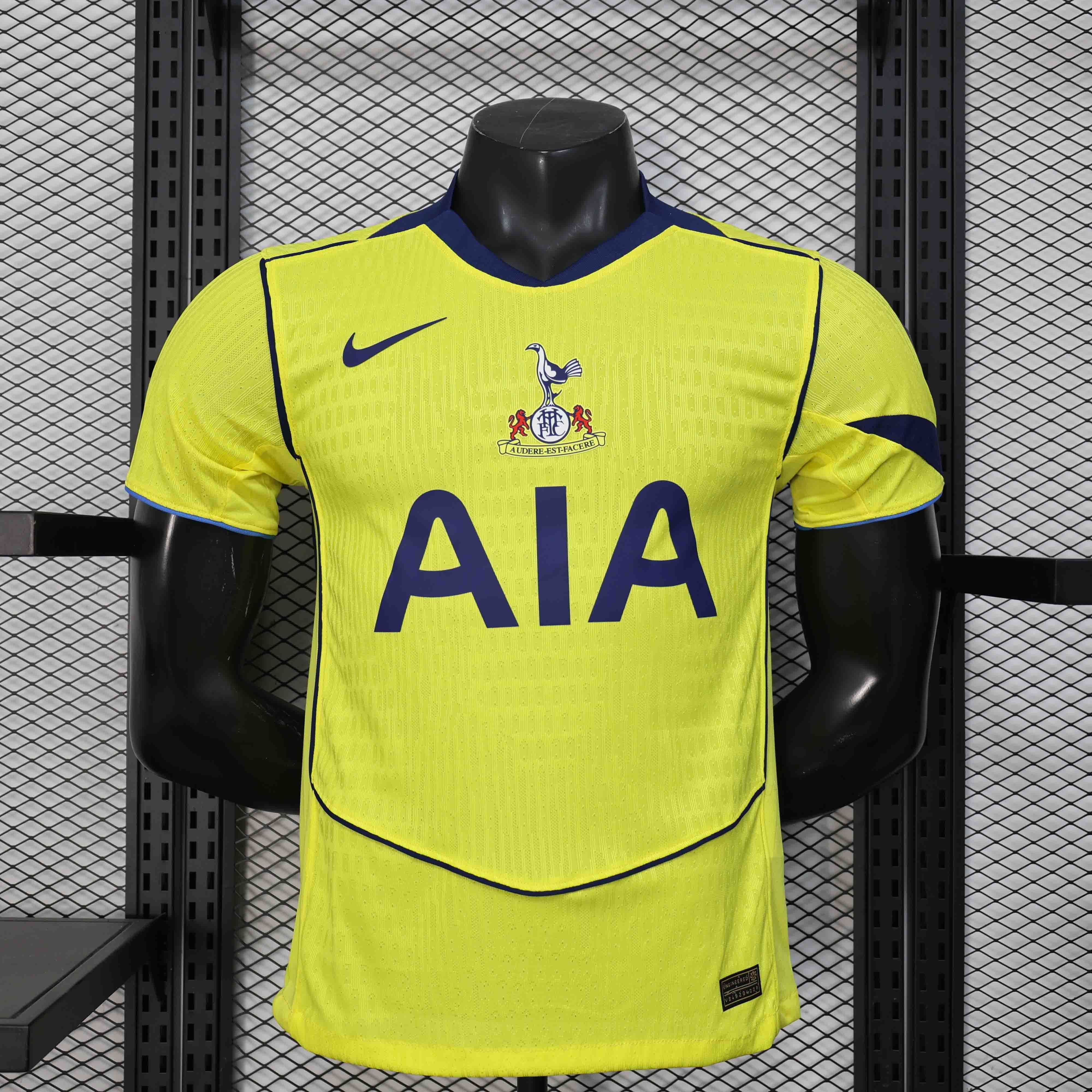 Tottenham Hotspur Authentic Football Jersey Third Away Shirt 2025/26 - Player Version in Yellow