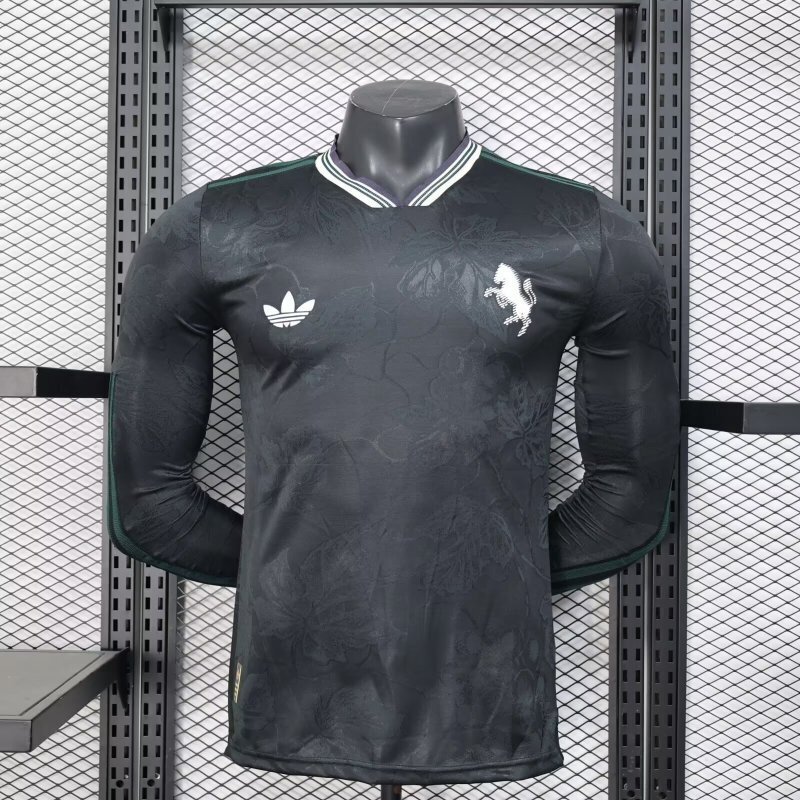 Juventus Authentic Soccer Jersey Third Away Long Sleeve Shirt 2025/26 in Black