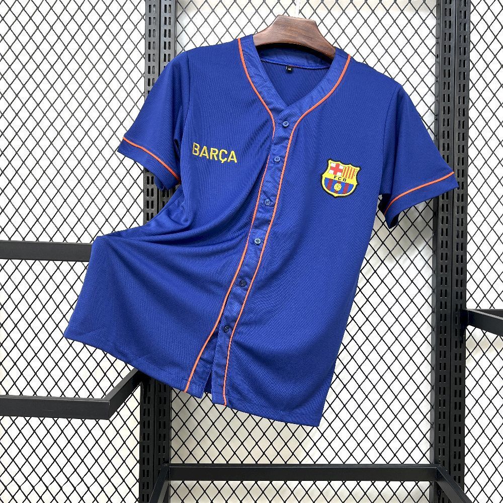 Barcelona Soccer Jersey Baseball Custom Shirt 2025/26 in Model Year: 2025/26 Country and League: Spain-La Liga