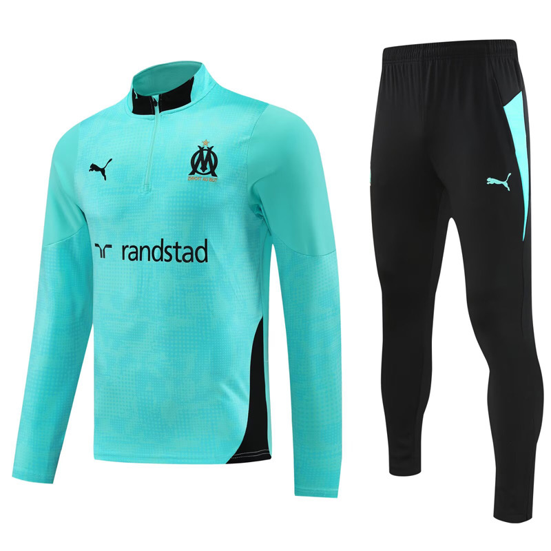 Marseille Training Kit Sweatshirt & Pants Set Green 2025/26 in Model Year: 2025-2026 Country and League: France-Ligue 1