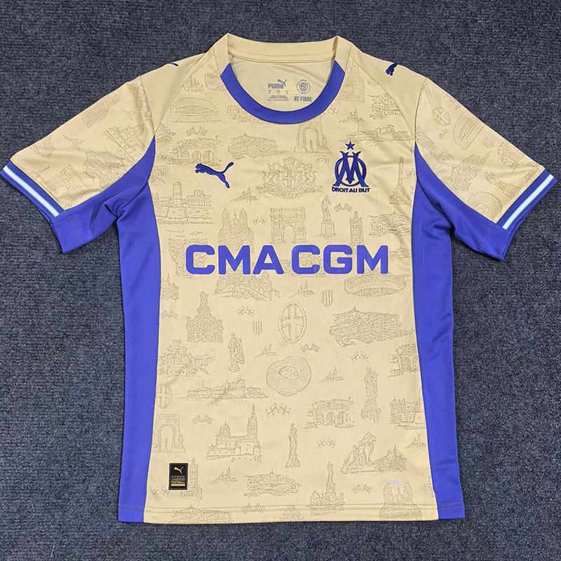 Marseille Soccer Jersey Fourth Away Custom Shirt 2025/26 in Yellow