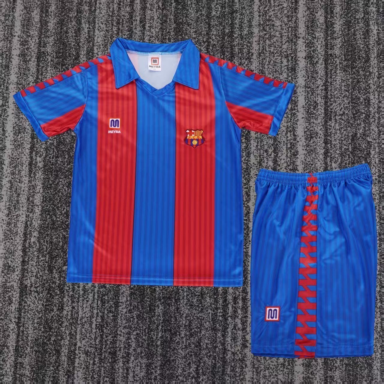 Barcelona Retro Jersey Home Kids Jersey & Shorts Kit 1989-92 in Red&Blue