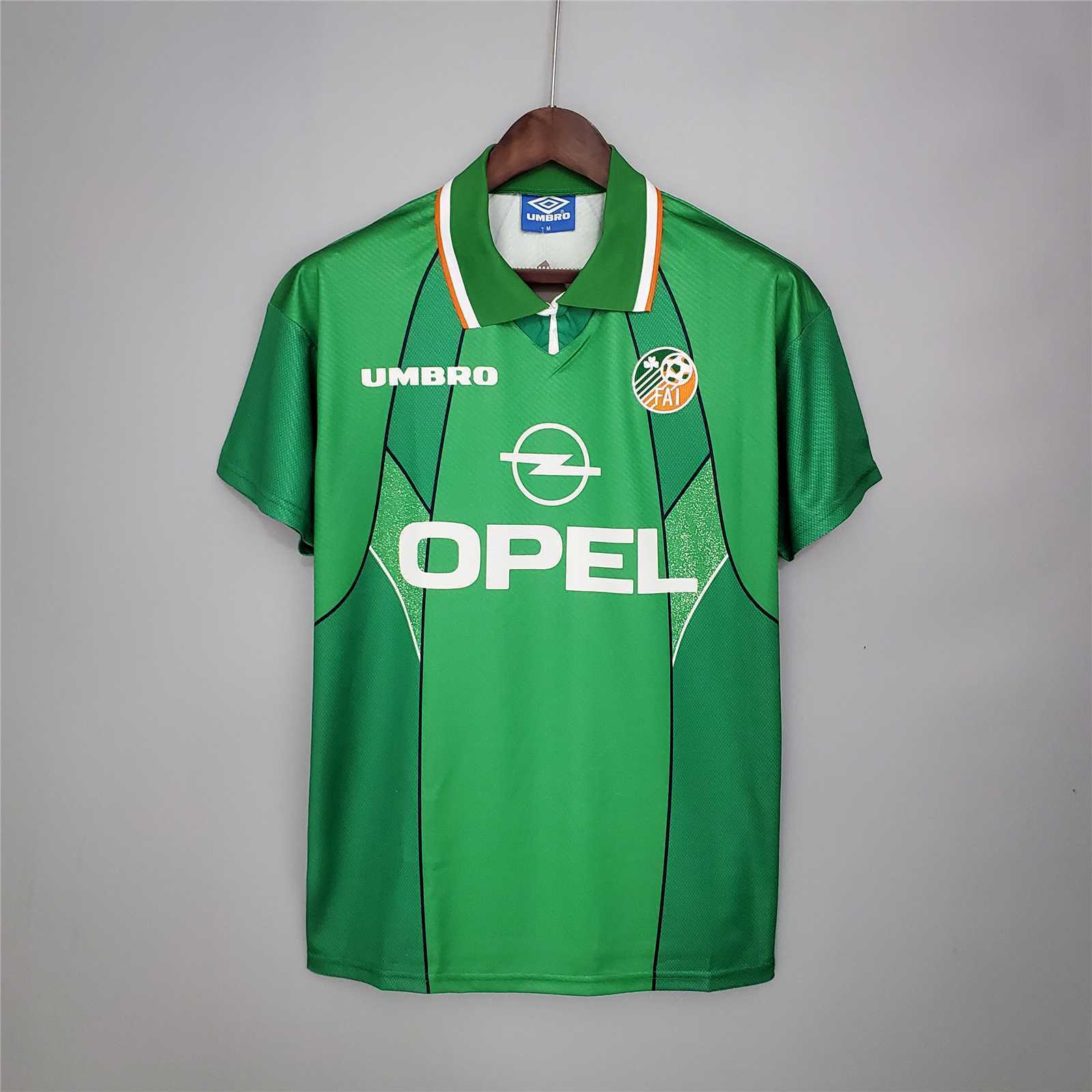 Ireland Retro Soccer Jersey Home Custom Shirt 1994-96 in Green