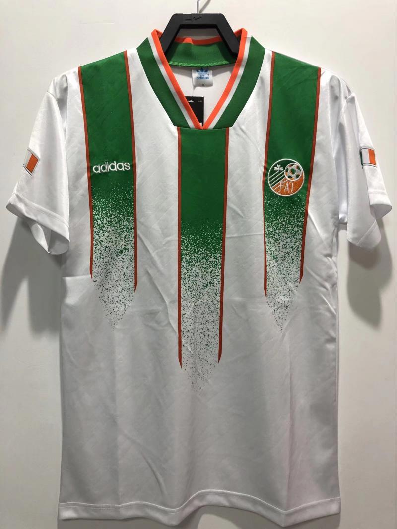 Ireland Retro Soccer Jersey Away Custom Shirt 1994 - Without Sponsors in White
