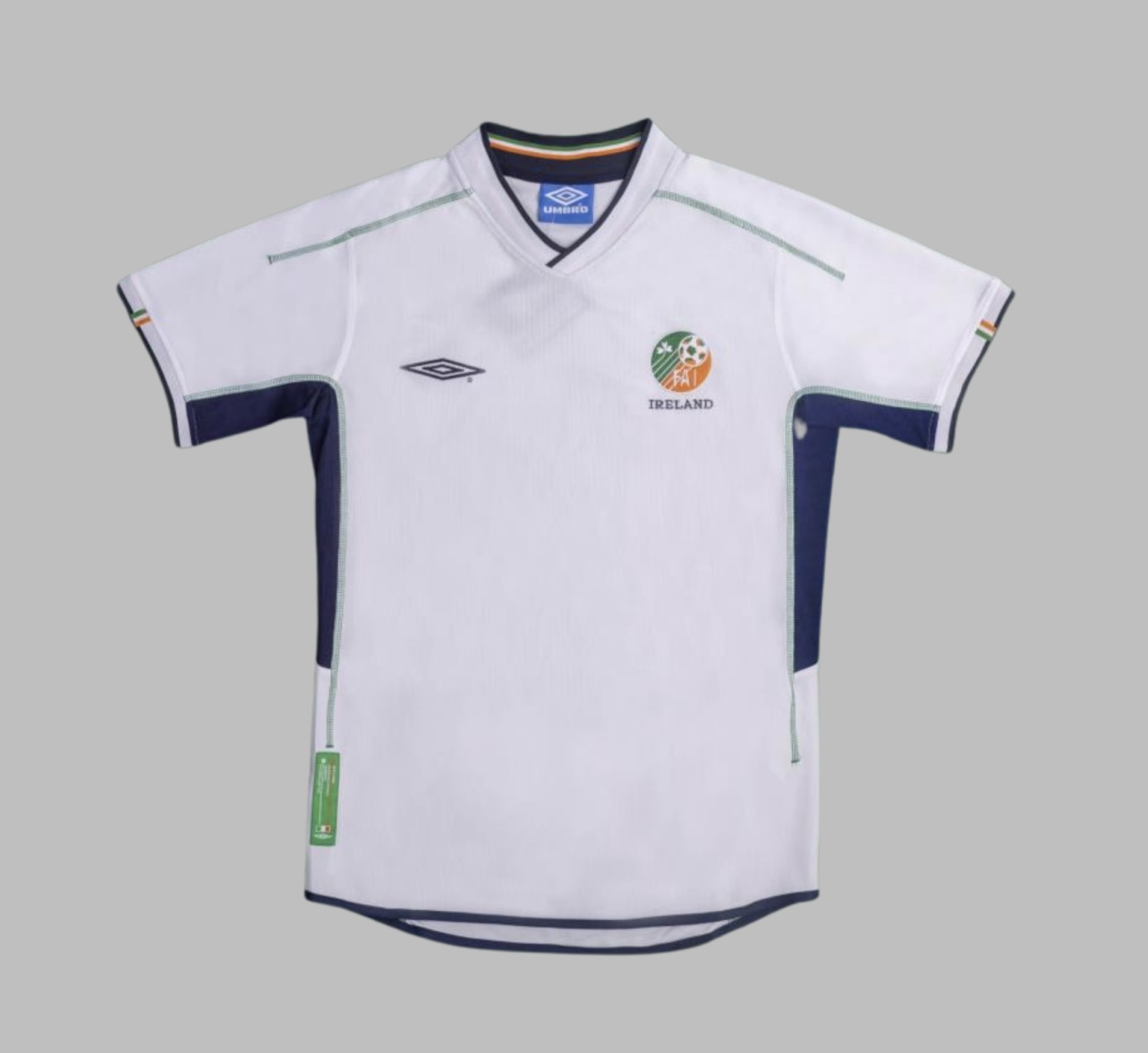 Ireland Retro Soccer Jersey Away Custom Shirt 2002 in White