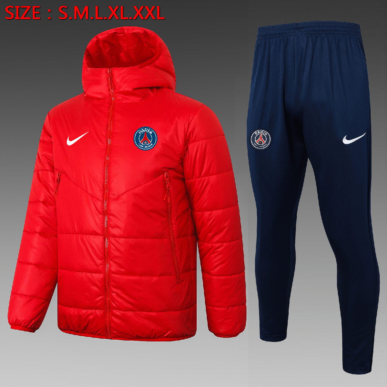 PSG Cotton Hoodie Coat with Pants Red 2025/26