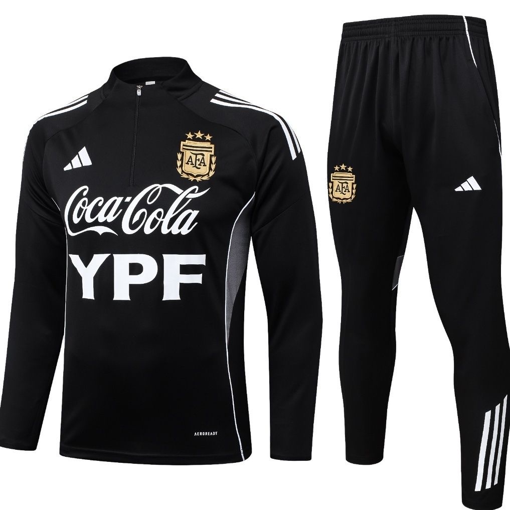 Kids Argentina Training Kit Sweatshirt & Pants Set Black 2025