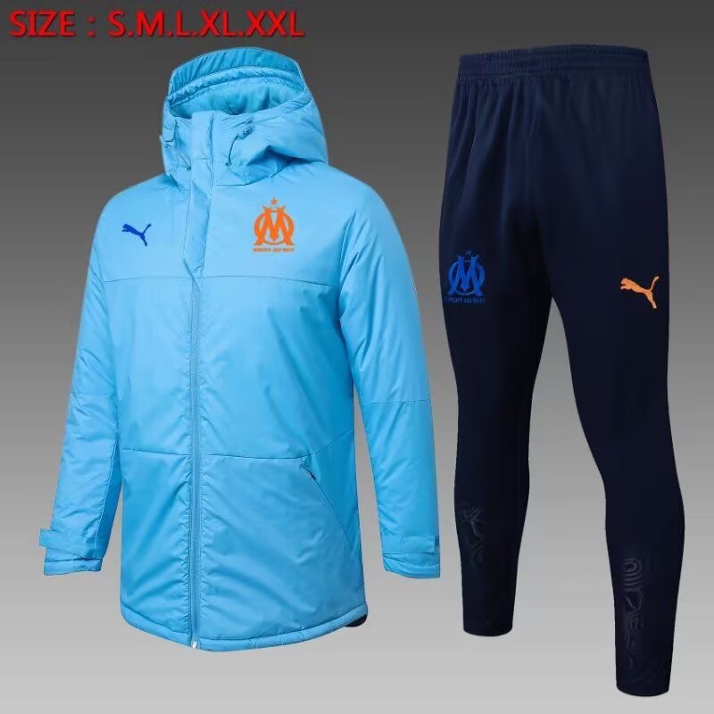 Marseille Cotton Hoodie Coat with Pants Sky Blue 2025/26 in Model Year: 2025-2026 Country and League: France-Ligue 1