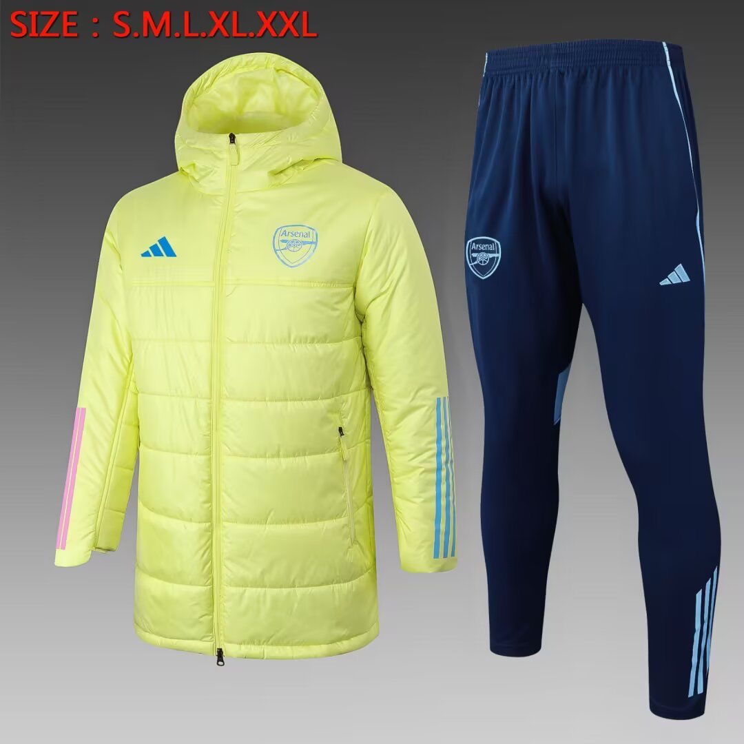 Arsenal Cotton Hoodie Coat with Pants Yellow 2025/26 in Model Year: 2025-26country and League: England-Premier