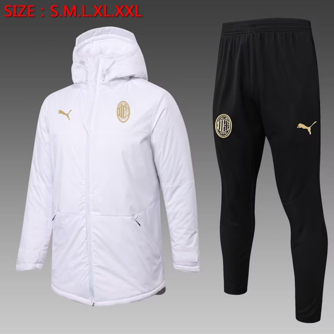 AC Milan Cotton Hoodie Coat with Pants White 2025/26