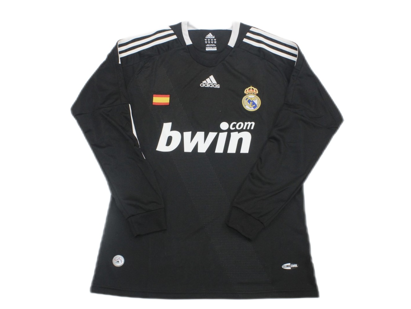 Real Madrid Retro Jersey Third Away Long Sleeve Custom Soccer Shirt 2008/09 in Black
