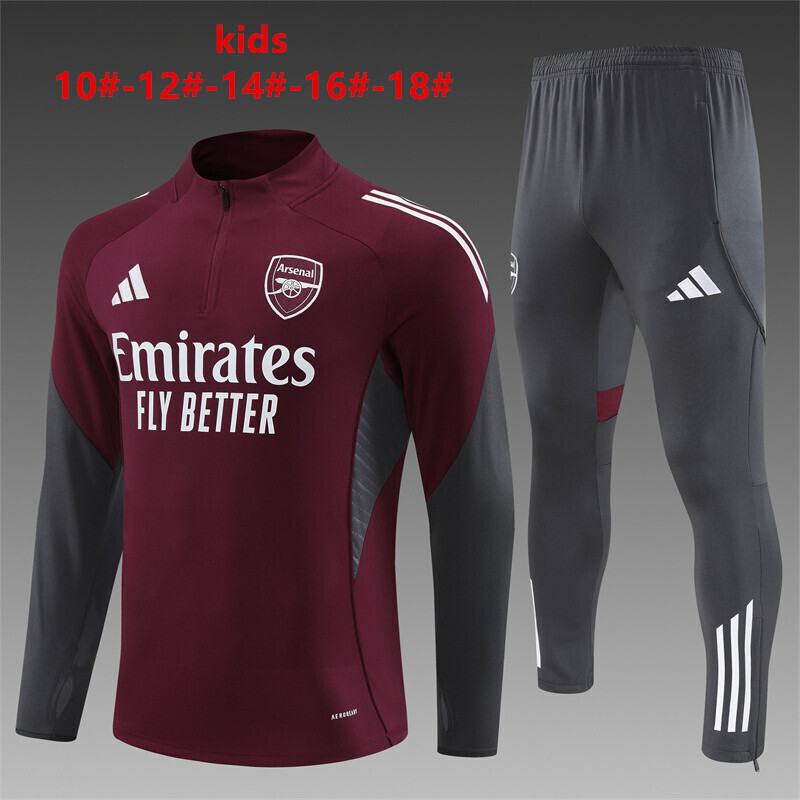 Kids Arsenal Training Kit Sweatshirt & Pants Set Red 2025/26