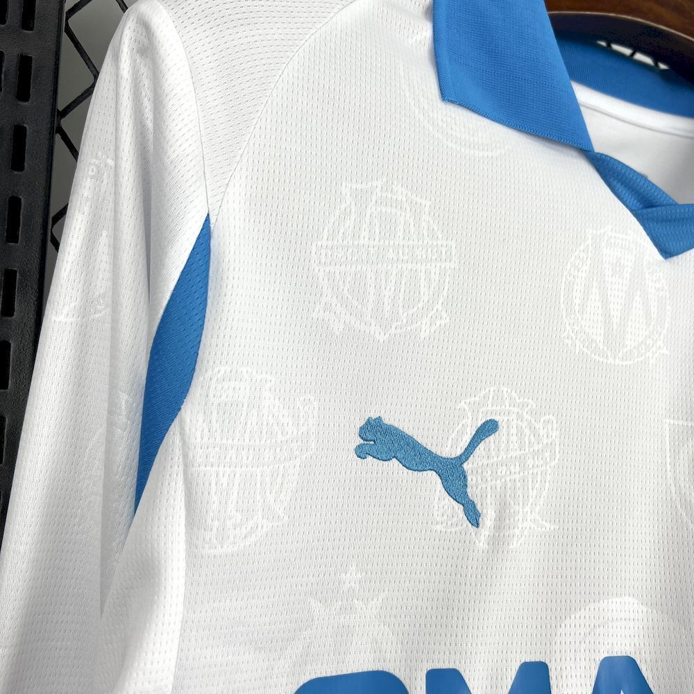 Marseille Soccer Jersey Home Long Sleeve Custom Shirt 2025/26