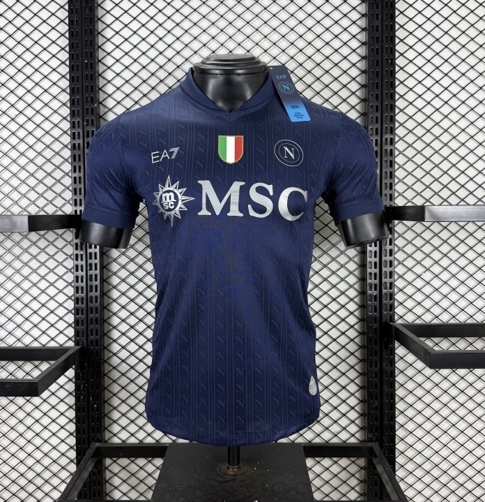 Napoli Authentic Soccer Jersey Third Away Champions League Shirt 2025/26 in Navy