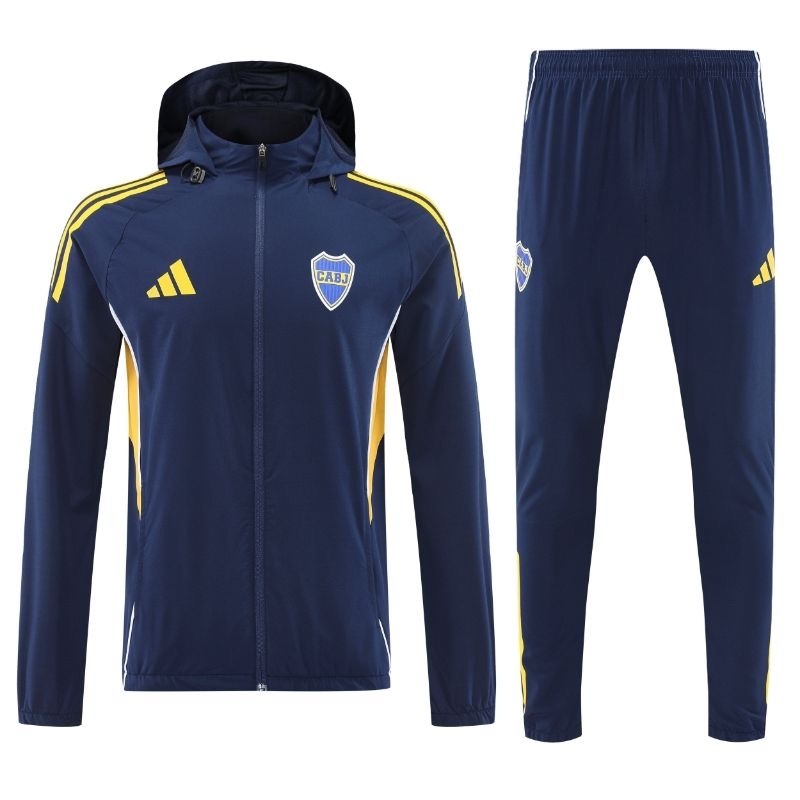 Boca Juniors Windbreaker Hoodie Jacket With Pants Blue 2025-26