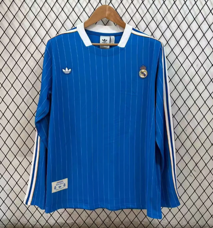 Real Madrid Football Jersey Terrace Icons Long Sleeve Special Edition Custom Shirt 2025/26 in Blue