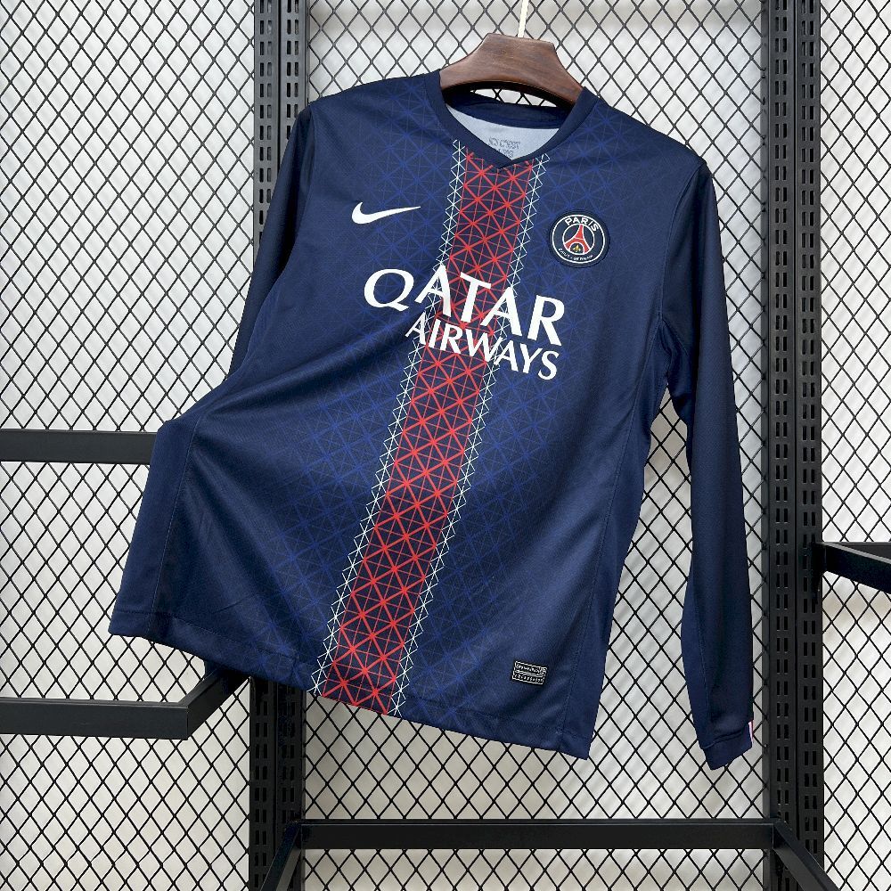 PSG Soccer Jersey Home Long Sleeve Custom Shirt 2025/26 in Blue