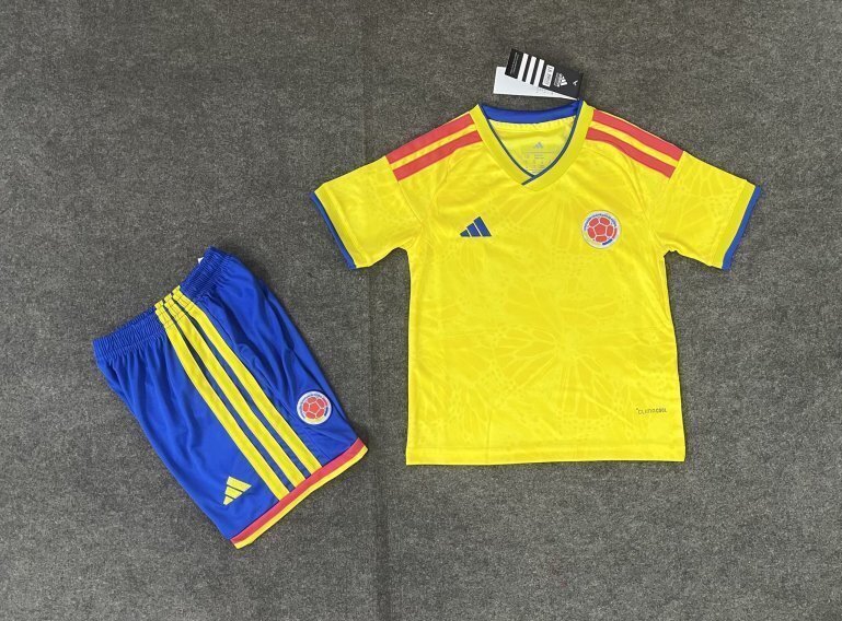 Colombia Soccer Jersey Home Kids Jersey & Shorts Kit 2026 World Cup Edition in Yellow