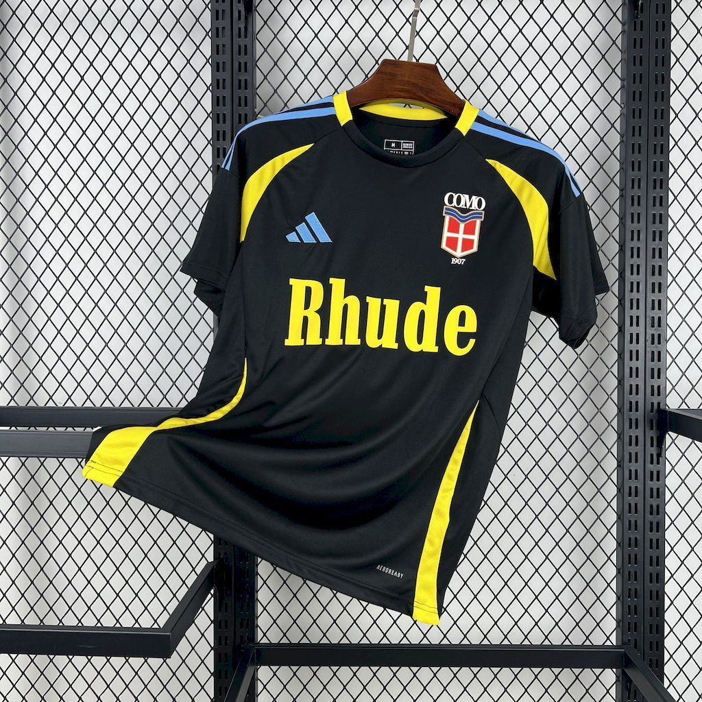 Como 1907 Soccer Jersey Fourth Away Custom Shirt 2024/25 in Yellow&Black