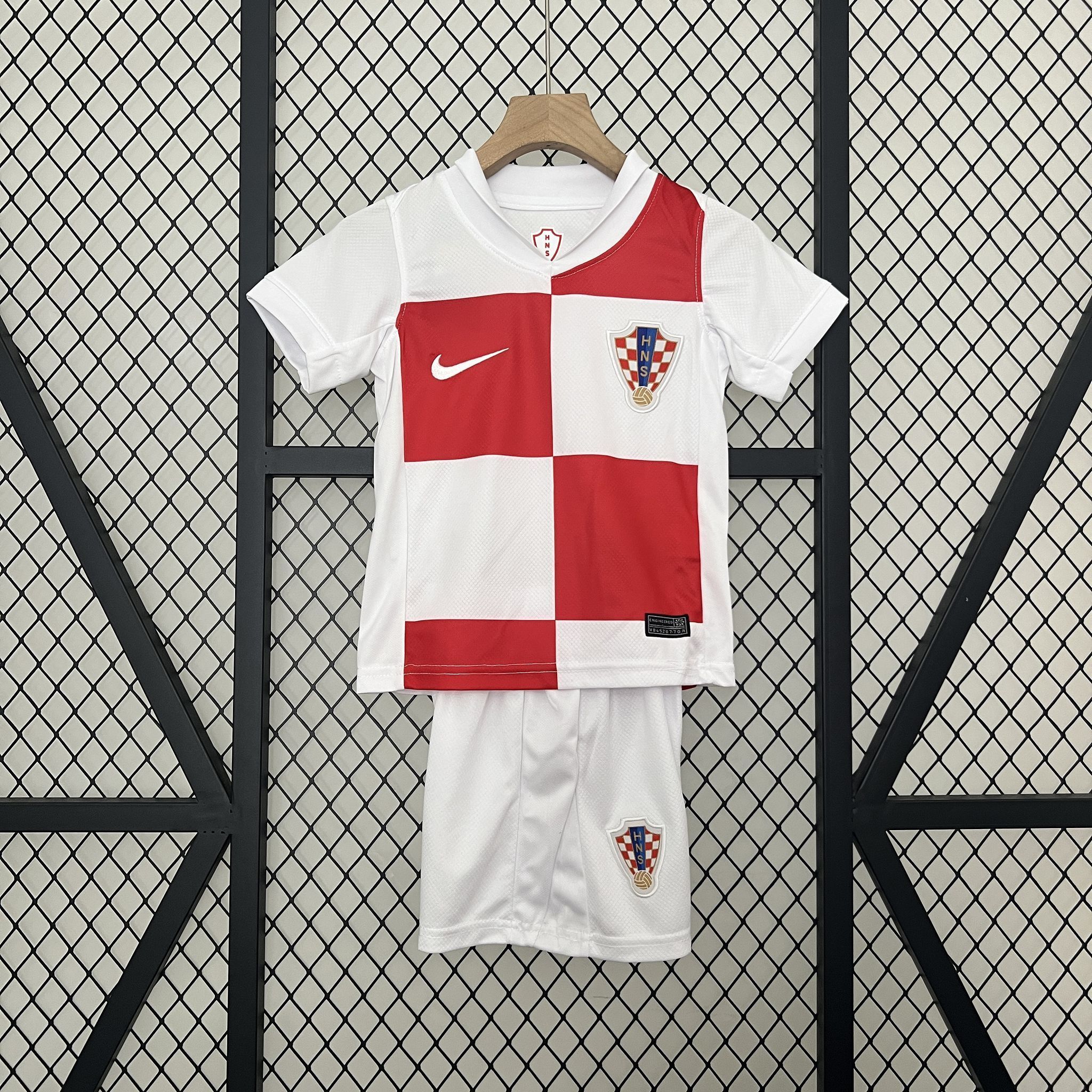Croatia Soccer Jersey Home Kids Jersey & Shorts Kit EURO 2024 in Red&White