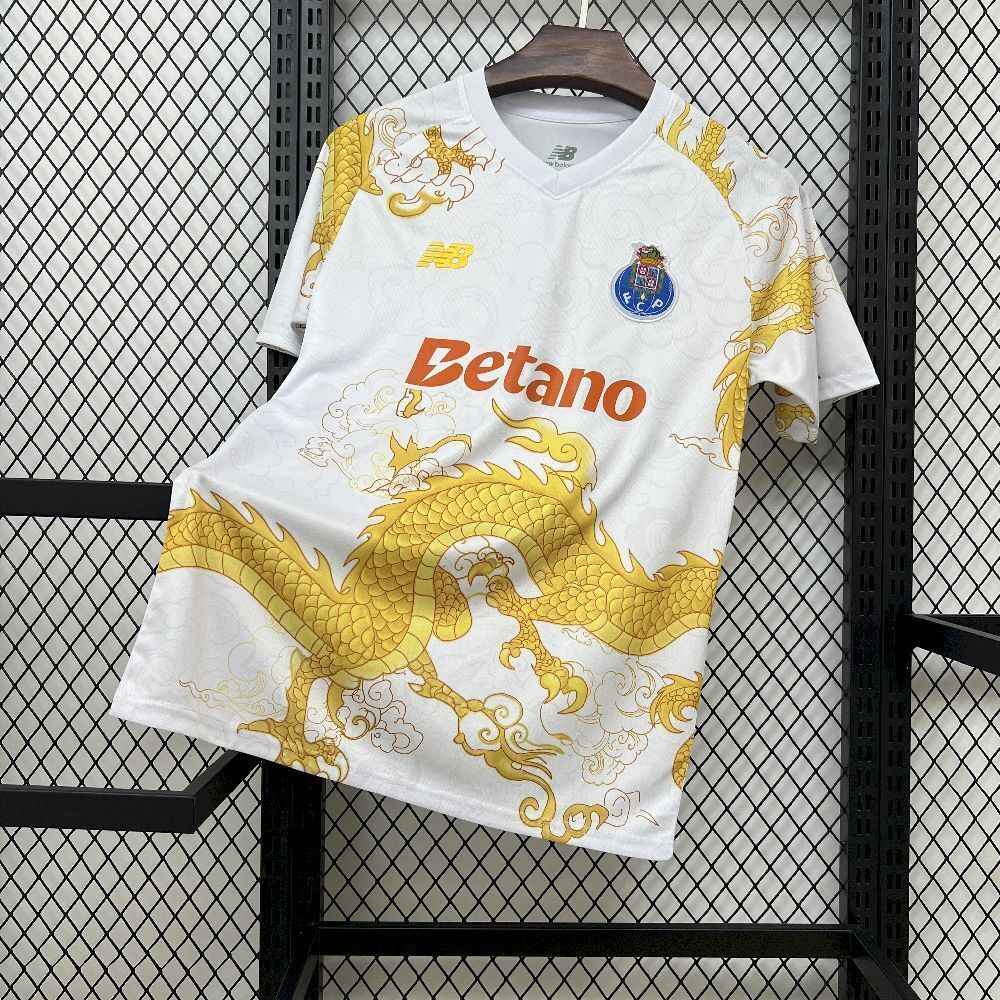 FC Porto Soccer Jersey Dragon Special Custom Shirt 2025/26 in White&Gold