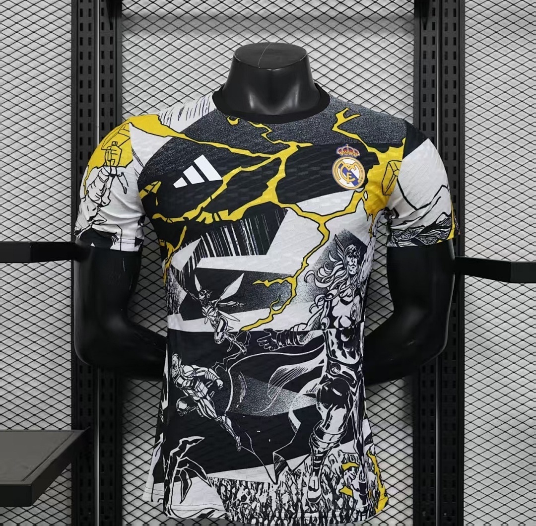 Real Madrid Authentic Soccer Jersey Pre-Match Marvel Shirt 2025/26 in Model Year: 2025/26 Country and League: Spain-La Liga