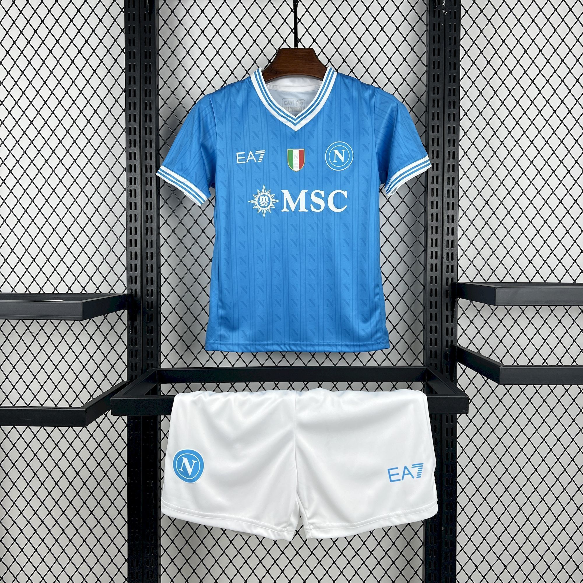 Napoli Soccer Jersey Home Kids Jersey & Shorts Kit 2025-26 in Sky Blue