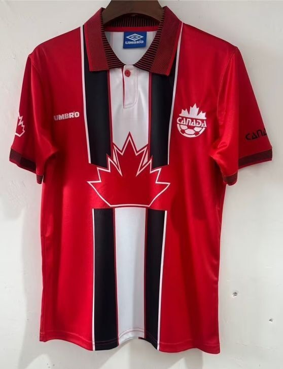 Canada Retro Soccer Jersey Home Custom Shirt World Cup 1998 in Red