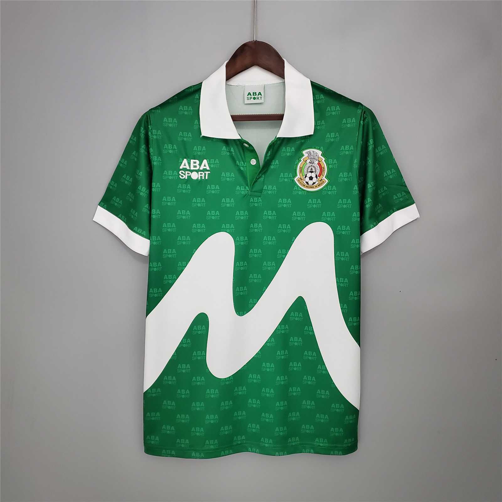 Mexico Retro Soccer Jersey Home Custom Shirt 1995 in Blue