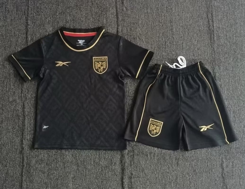 Panama Soccer Jersey Third Away Kids Jersey & Shorts Kit 2026 World Cup Edition in Black