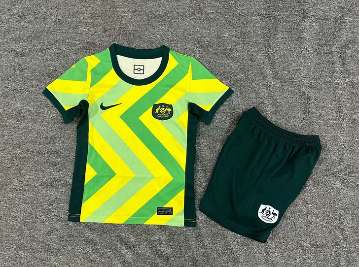 Australia Soccer Jersey Home Kids Jersey & Shorts Kit World Cup 2025 in Yellow