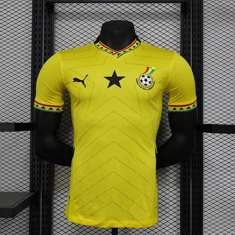 Ghana Authentic Soccer Jersey Away Shirt World Cup 2024-25 in Yellow