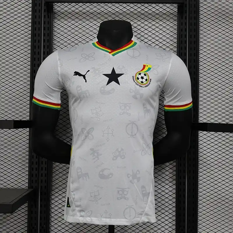 Ghana Authentic Soccer Jersey Home Shirt World Cup 2024-25 in White