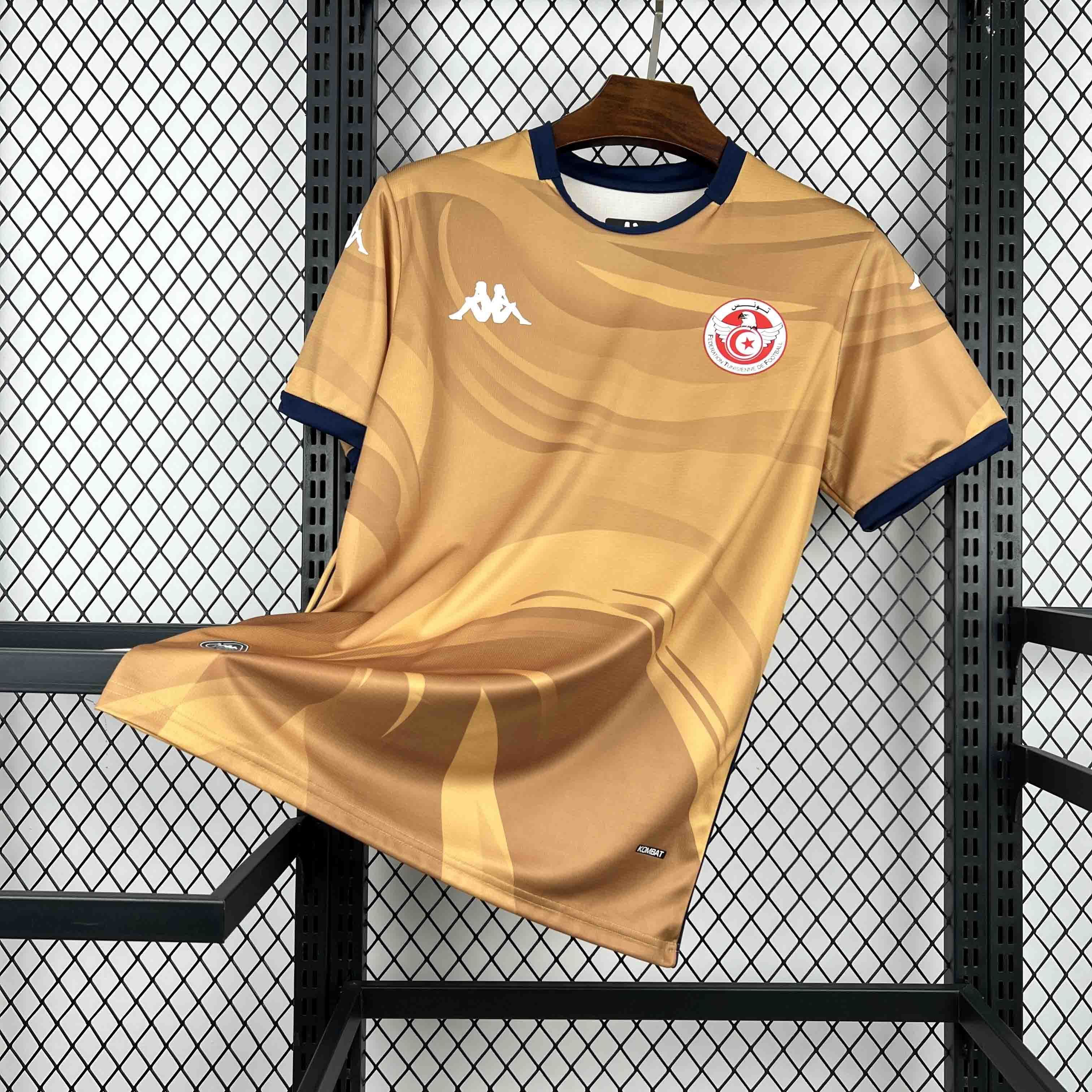Tunisia Soccer Jersey Third Away Custom Shirt 2026 World Cup Edition in Gold
