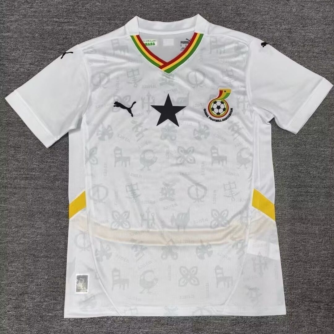 Ghana Soccer Jersey Home Custom Shirt World Cup 2024-25 in White