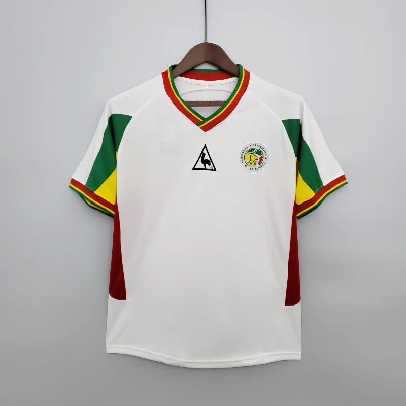 Senegal Retro Soccer Jersey Home Custom Shirt World Cup 2002 in White