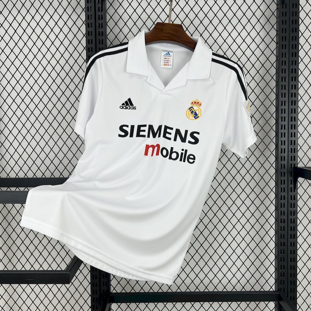 Real Madrid Retro Jersey Home Custom Soccer Shirt 2002-03 in White